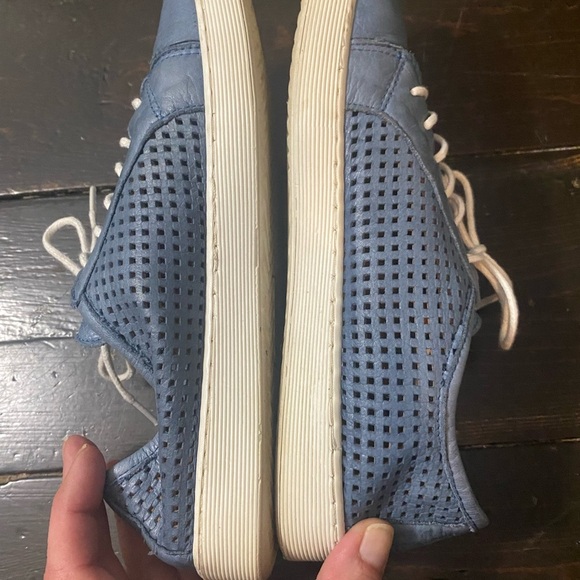 Ferrini Blue Leather Cutout Sneakers - Picture 6 of 8